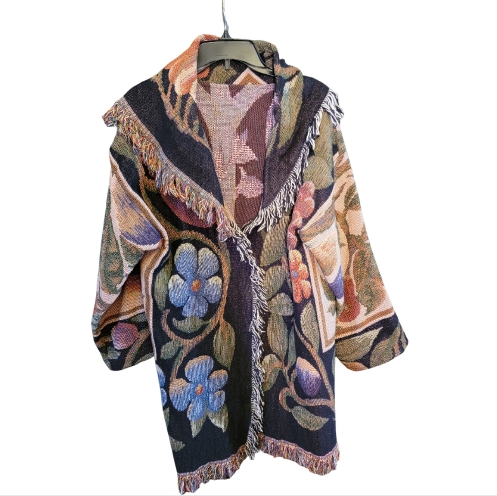 Custom made blanket coat multi colored
